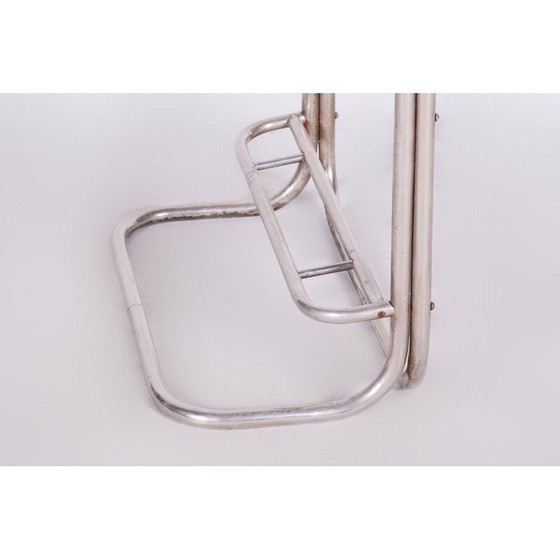 Image 1 of Mur d'habillage Bauhaus vintage en acier chromé, République tchèque 1930