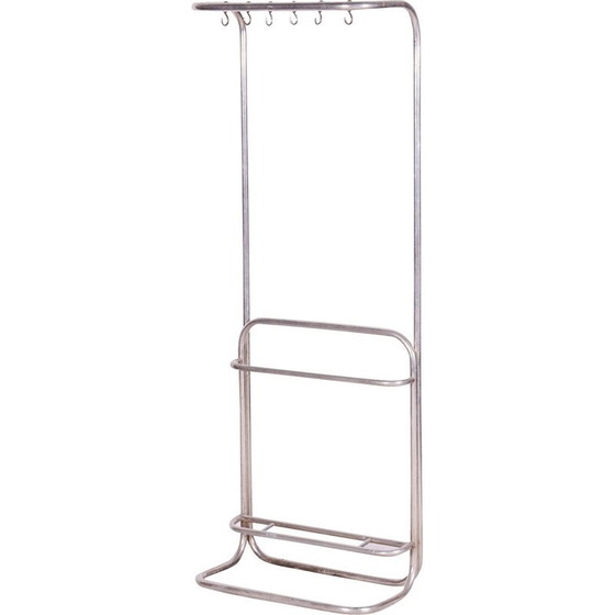 Image 1 of Mur d'habillage Bauhaus vintage en acier chromé, République tchèque 1930