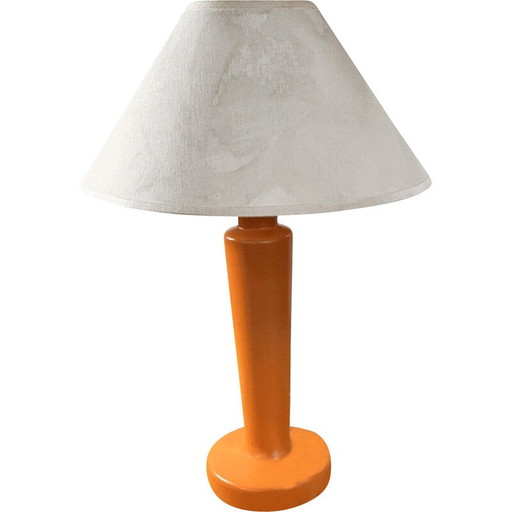 Lampe de table vintage modèle BEA04 en céramique et tissu pour Lamperr, Pologne 1990