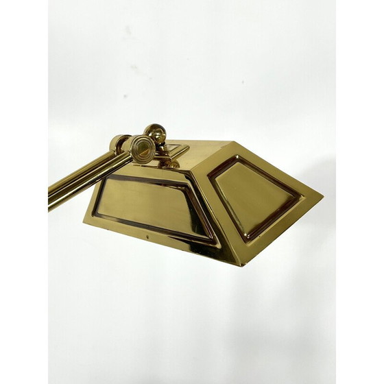 Image 1 of Lampadaire vintage réglable en laiton massif, Italie 1970