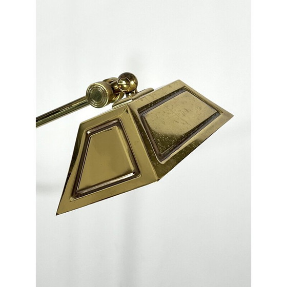 Image 1 of Lampadaire vintage réglable en laiton massif, Italie 1970
