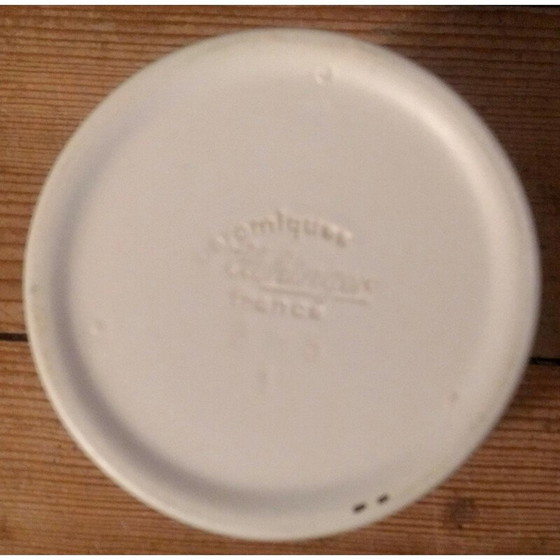 Image 1 of Pot graphique vintage avec intérieur jaune de Elchinger