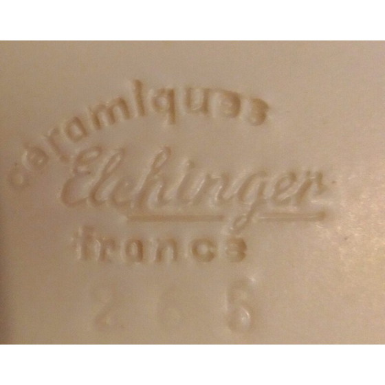 Image 1 of Pot graphique vintage avec intérieur jaune de Elchinger