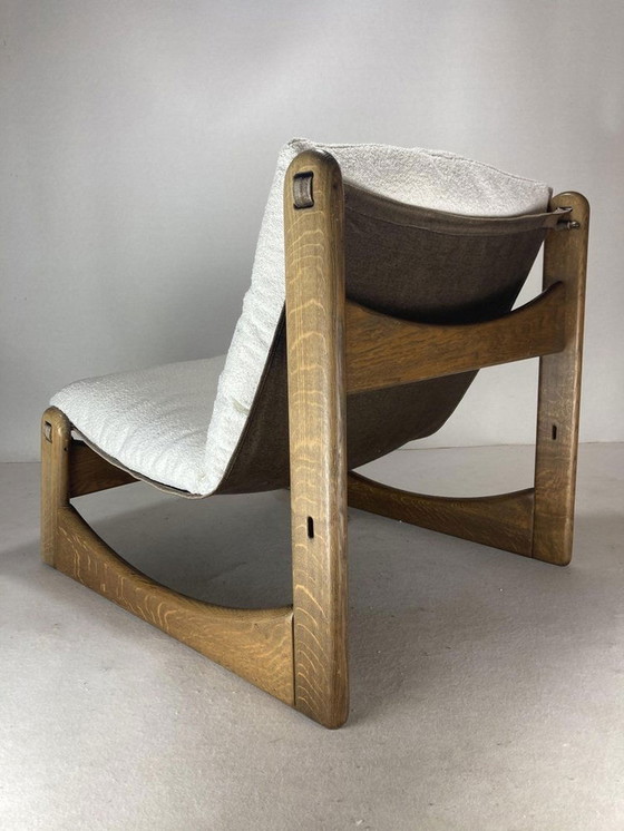 Image 1 of Chaise basse Lounge Relax en bouclé par Carl Straub, 1970S