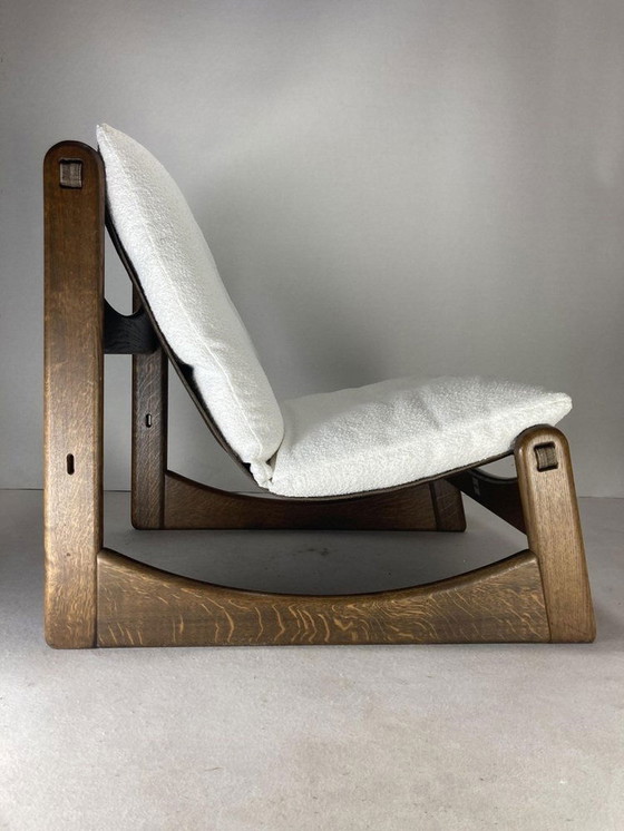 Image 1 of Chaise basse Lounge Relax en bouclé par Carl Straub, 1970S