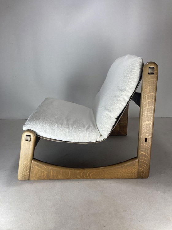 Image 1 of Chaise basse Lounge Relax en bouclé par Carl Straub, 1970S