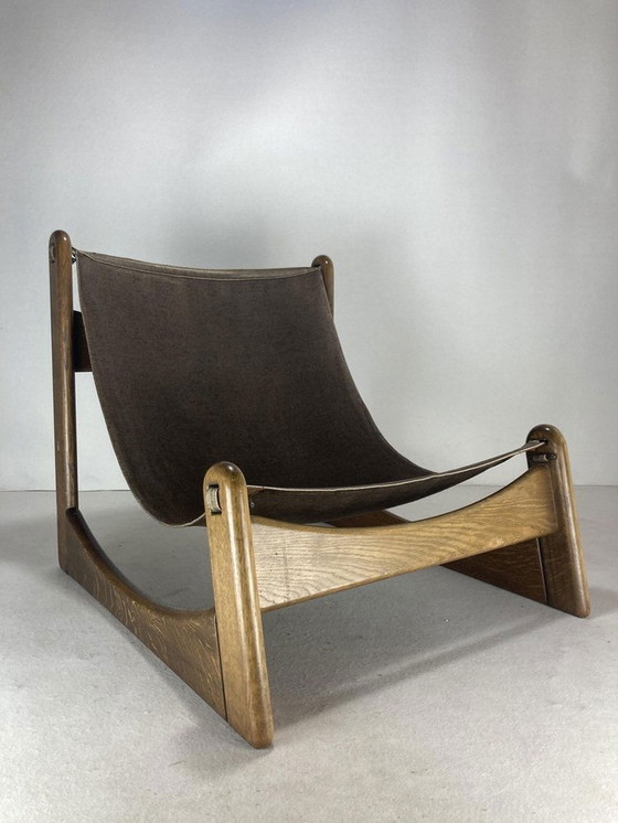 Image 1 of Chaise basse Lounge Relax en bouclé par Carl Straub, 1970S