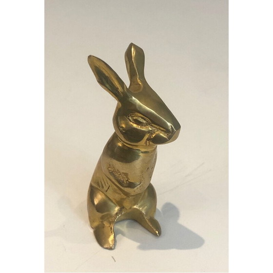 Image 1 of Sculpture de lapin vintage en laiton, France 1970