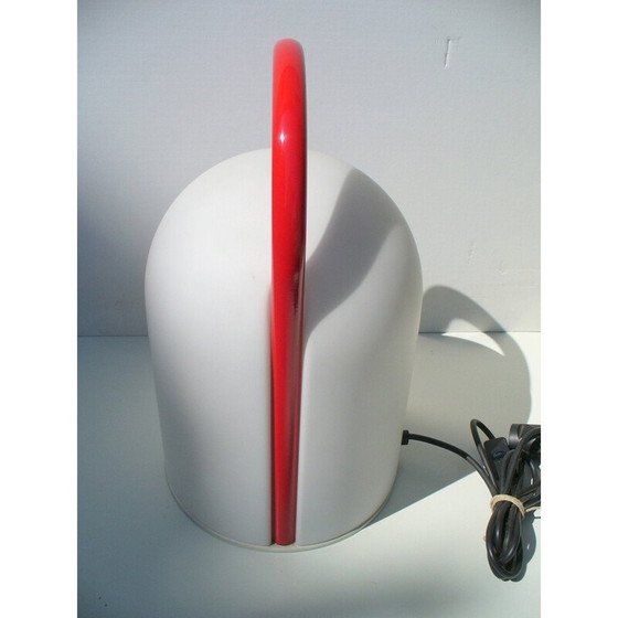 Image 1 of Lampe de table vintage en métal laqué rouge par Romolo Lanciani pour Tronconi, 1980