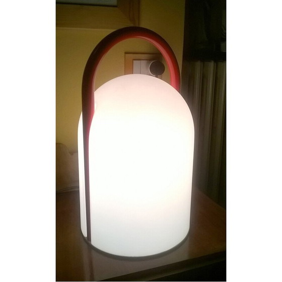 Image 1 of Lampe de table vintage en métal laqué rouge par Romolo Lanciani pour Tronconi, 1980