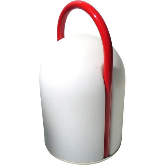 Image 1 of Lampe de table vintage en métal laqué rouge par Romolo Lanciani pour Tronconi, 1980