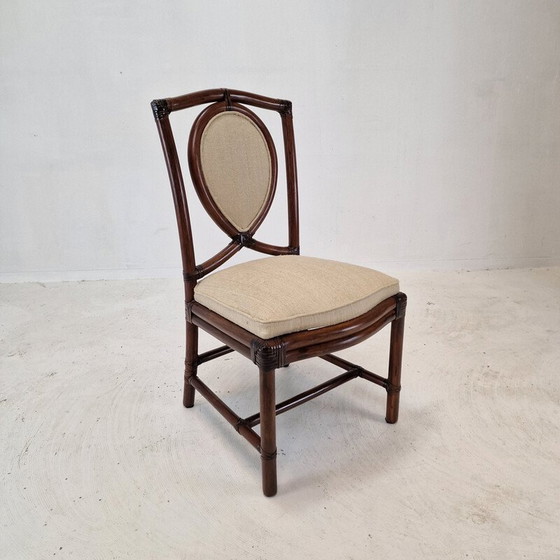 Image 1 of Ensemble de 6 chaises de salle à manger vintage en bambou par Gasparucci Italo, 1970