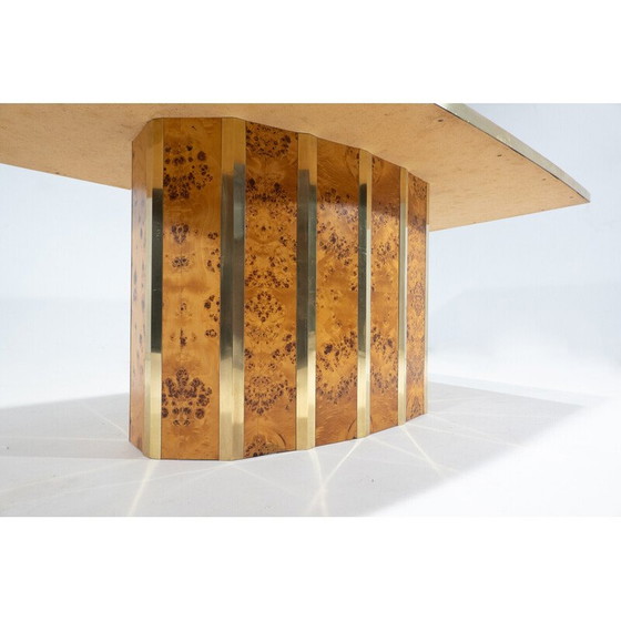 Image 1 of Table de salle à manger du Mid Century en loupe de frêne, Italie