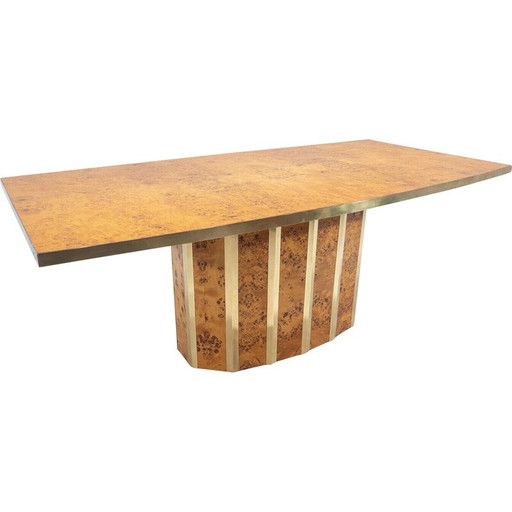 Table de salle à manger du Mid Century en loupe de frêne, Italie