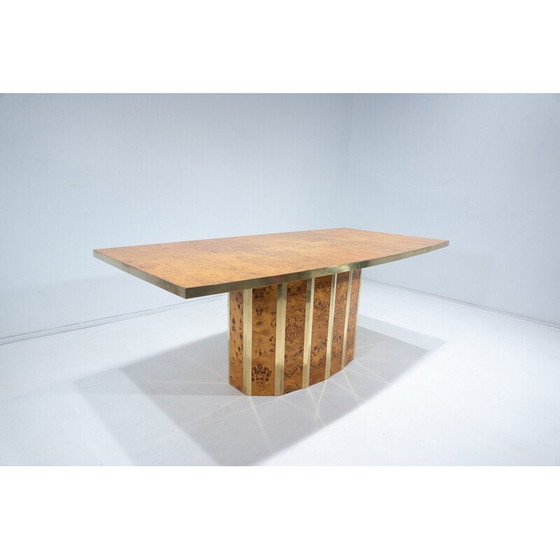 Image 1 of Table de salle à manger du Mid Century en loupe de frêne, Italie
