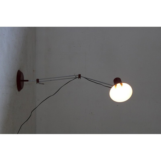 Image 1 of Lampadaire réglable rouge vintage, Tchécoslovaquie 1970
