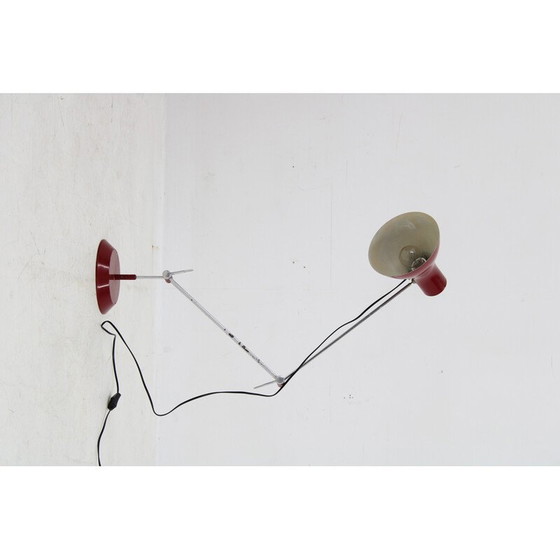 Image 1 of Lampadaire réglable rouge vintage, Tchécoslovaquie 1970