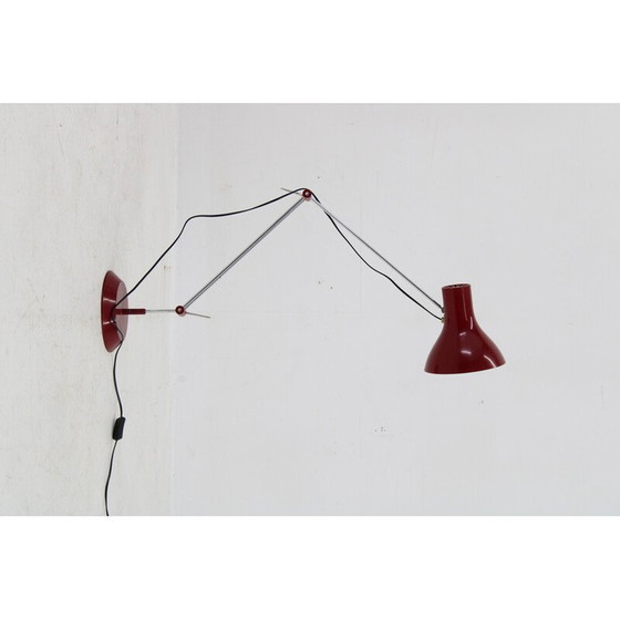 Image 1 of Lampadaire réglable rouge vintage, Tchécoslovaquie 1970