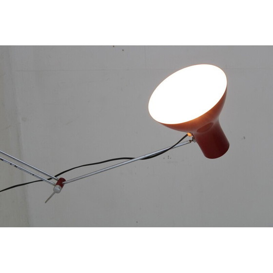 Image 1 of Lampadaire réglable rouge vintage, Tchécoslovaquie 1970