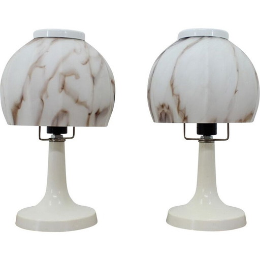 Paire de lampes de table vintage, Tchécoslovaquie 1970