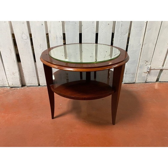 Image 1 of Guéridon vintage Art Déco en acajou avec miroir