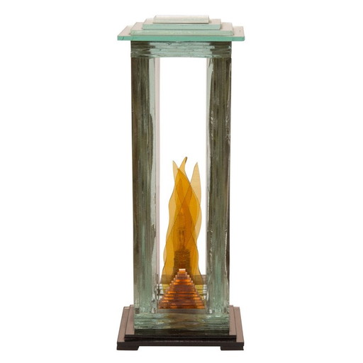 Lampe de table vintage en verre - années 1980