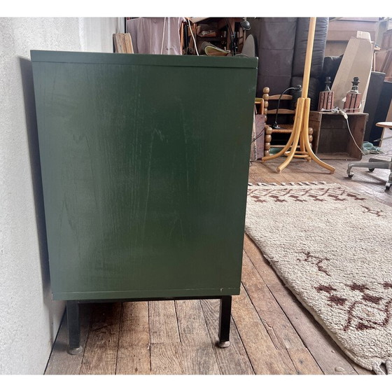 Image 1 of Buffet bas vintage en chêne et chrome, 1950