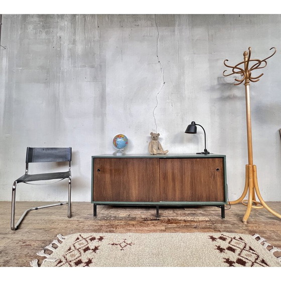 Image 1 of Buffet bas vintage en chêne et chrome, 1950