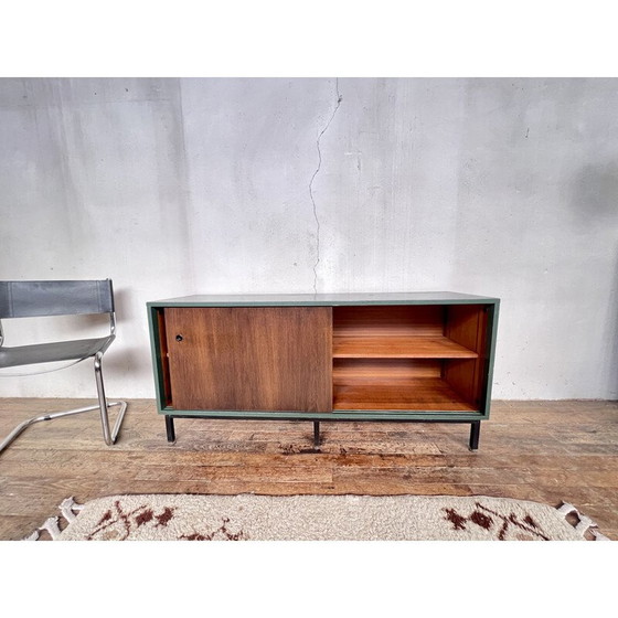 Image 1 of Buffet bas vintage en chêne et chrome, 1950