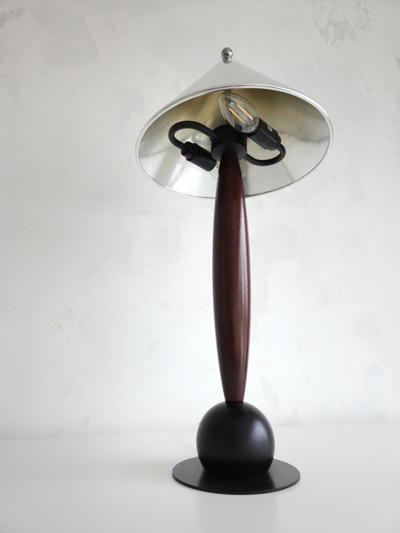 Image 1 of Lampe à poser vintage avec abat-jour en aluminium