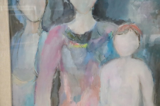 Image 1 of Huile sur toile signée Giuliana Pardini et datée de 1973