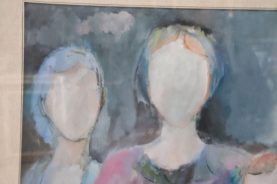 Image 1 of Huile sur toile signée Giuliana Pardini et datée de 1973