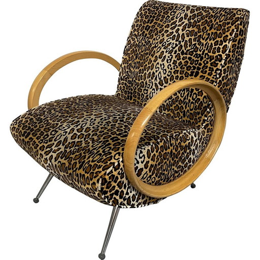 Fauteuil Milu vintage en métal et tissu pour Arketipo, Italie