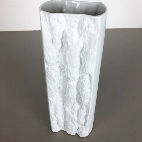 Image 1 of Vase vintage en porcelaine blanche op art pour Bareuther, Allemagne 1970