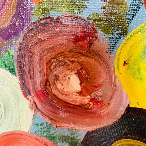 Image 1 of Peinture vintage "bouquet de fleurs"