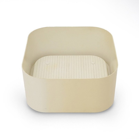 Image 1 of Jardinière vintage "Crescendo" en Abs blanc par Isao Hosoe pour Bilumen, 1970