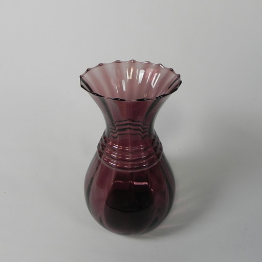 Vase violet Art Déco, Doyen, années 1930