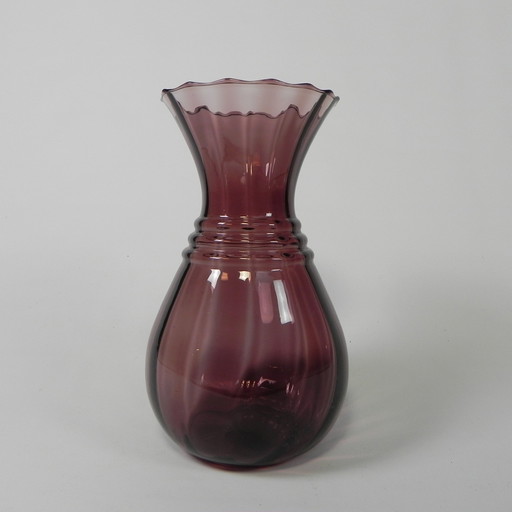 Vase violet Art Déco, Doyen, années 1930