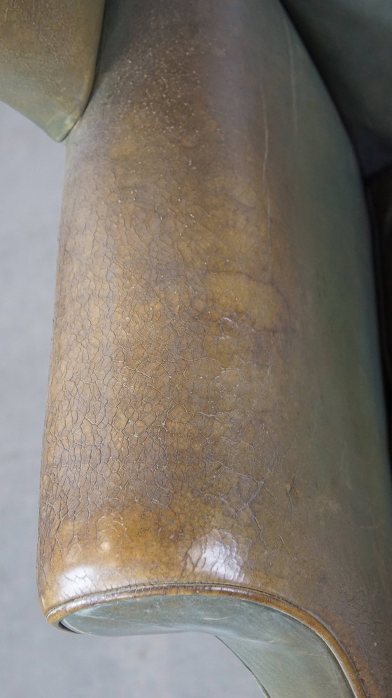 Image 1 of Fauteuil en cuir de bœuf vert