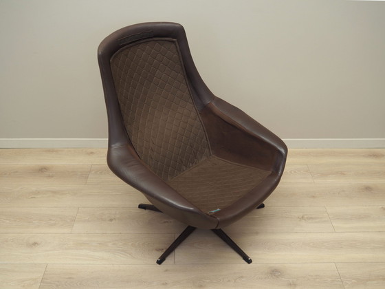 Image 1 of Fauteuil pivotant en cuir, Design danois, 1960S, Designer : H.W. Klein, Manufacture : Bramin