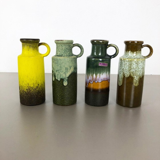 Image 1 of Ensemble de 4 vases en céramique de Scheurich, Allemagne 1970