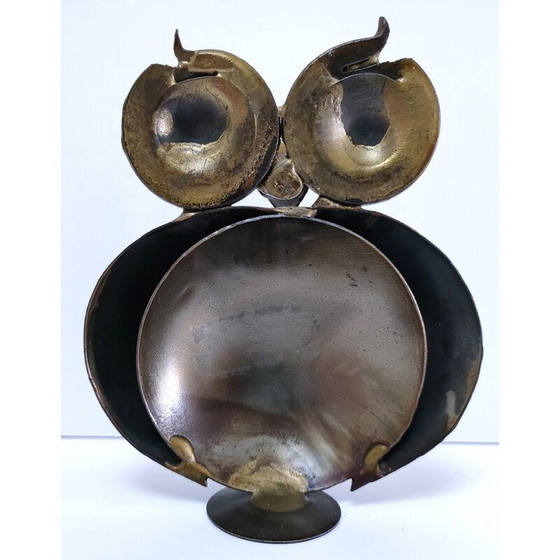 Image 1 of Hibou vintage en métal doré, France 1970