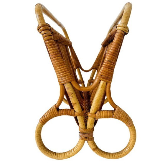 Image 1 of Plateau de lecture vintage en rotin Rohé Noordwolde 1950s