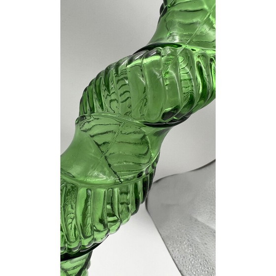 Image 1 of Carafe vintage en verre poli avec bouchon, Italie 1960