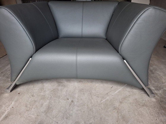 Image 1 of 2x Rolf Benz 322 Fauteuils. Couleur Cuir gris