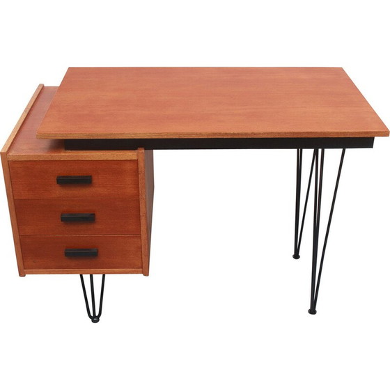 Image 1 of Bureau vintage en teck par Tijsseling pour Tijsseling Nijkerk, Pays-Bas années 1950