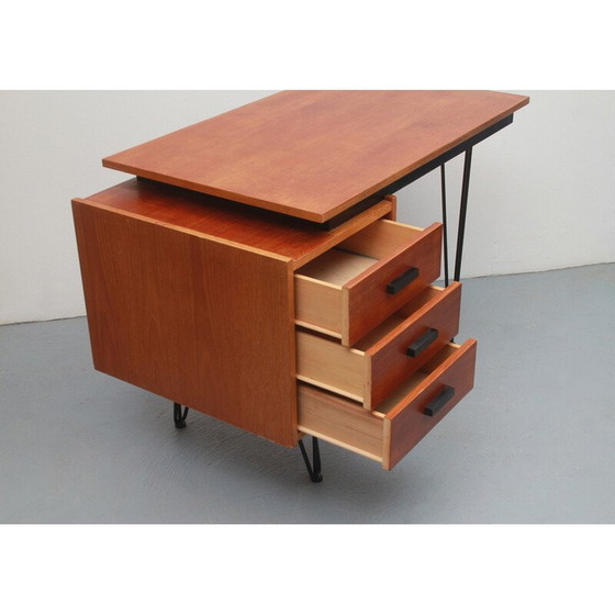 Image 1 of Bureau vintage en teck par Tijsseling pour Tijsseling Nijkerk, Pays-Bas années 1950