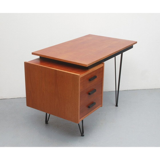 Image 1 of Bureau vintage en teck par Tijsseling pour Tijsseling Nijkerk, Pays-Bas années 1950