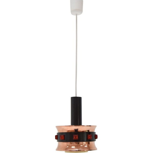 Lampe suspendue vintage en plastique Danemark 1970