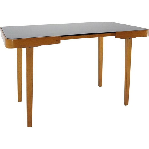 Table de conférence vintage en verre Opaxite par Jiří Jiroutek pour Interier Praha, 1960.